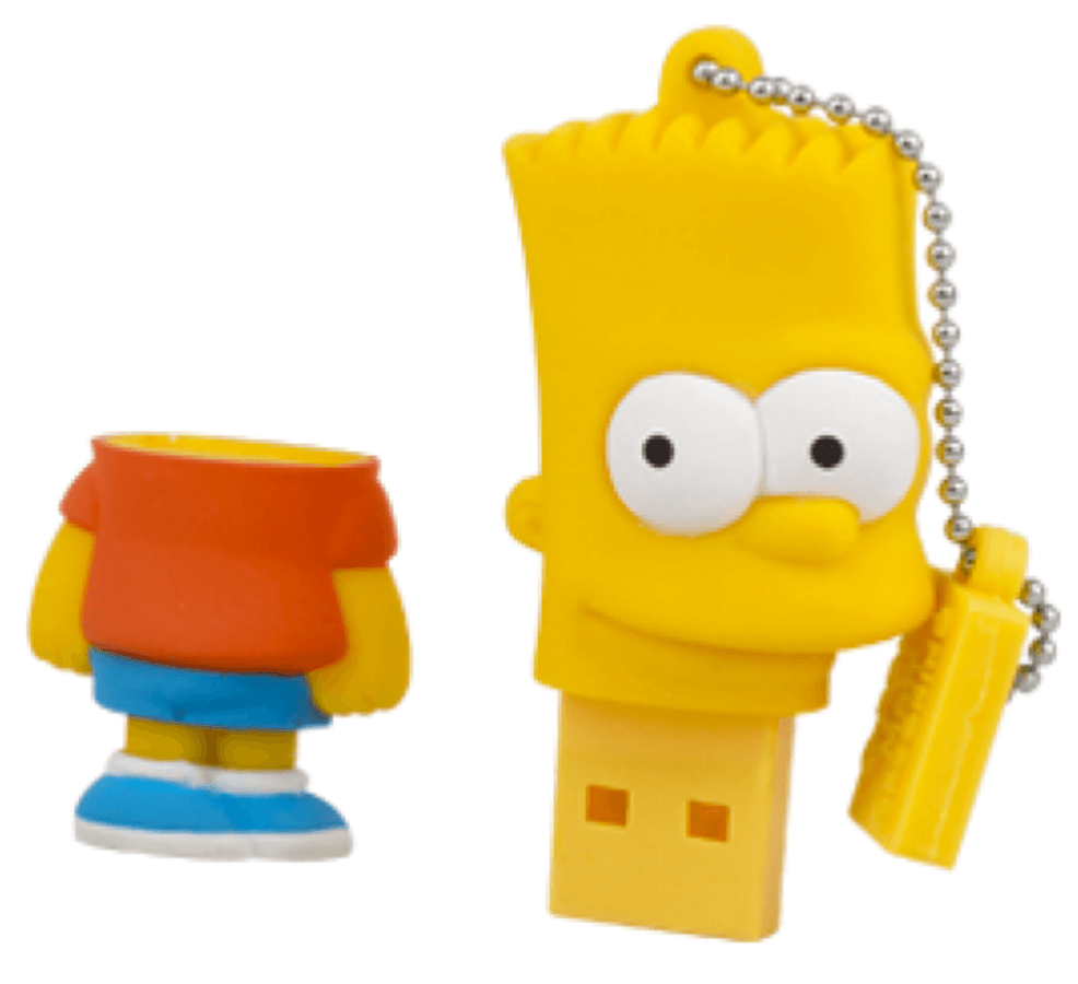 Pendrive 8Gb - Tribe Bart, USB 2.0, Los Simpsons, goma blanda