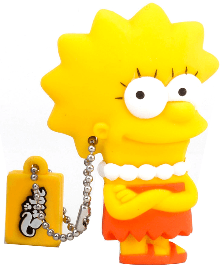 Pendrive 8Gb - Tribe Lisa, USB 2.0, Los Simpsons, goma blanda
