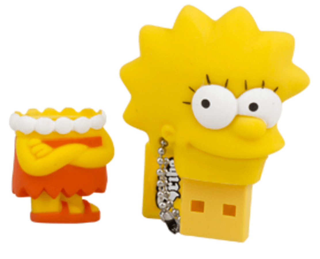 Pendrive 8Gb - Tribe Lisa, USB 2.0, Los Simpsons, goma blanda