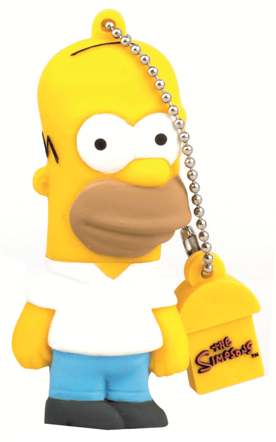 Pendrive 8Gb - Tribe Homer, USB 2.0, Los Simpsons, goma blanda
