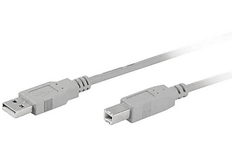 Cable USB 2.0 - Vivanco 45900, USB A-USB B, 1,5 m, color gris