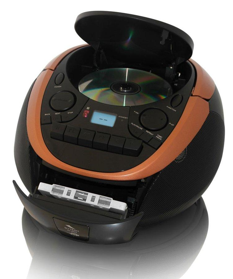 Radio cassette CD - Sytech SY 2023 Bronce, Lector CD, Radio FM, USB Reproductor