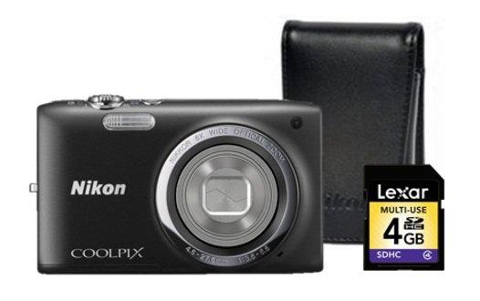Pack Cámara - Nikon Coolpix S2700 Negro, LCD 2.7 pulgadas, 16 Megapíxeles