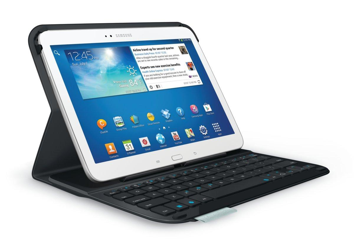 Funda para Galaxy Tab 3 10.1 Logitech Ultrathin Keyboard Folio, Bluetooth, de color negro