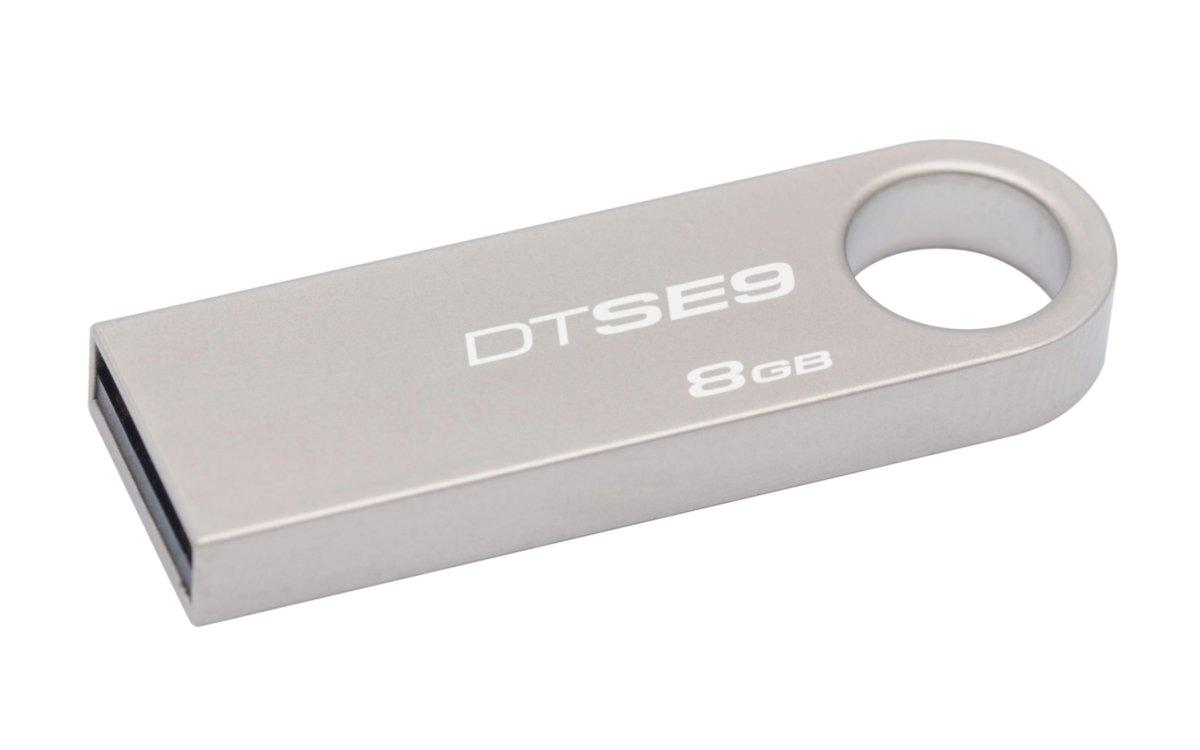 Pendrive de 8Gb - Kingston DTSE9, USB 2.0, color plateado
