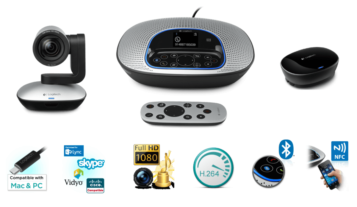 Webcam profesional - Logitech CC3000e, vídeo HD 1080p