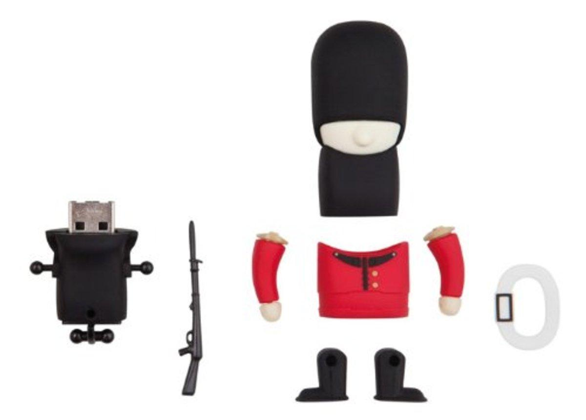 Pendrive 8Gb - Bone Guardia Real, USB 2.0, desmontable, color rojo