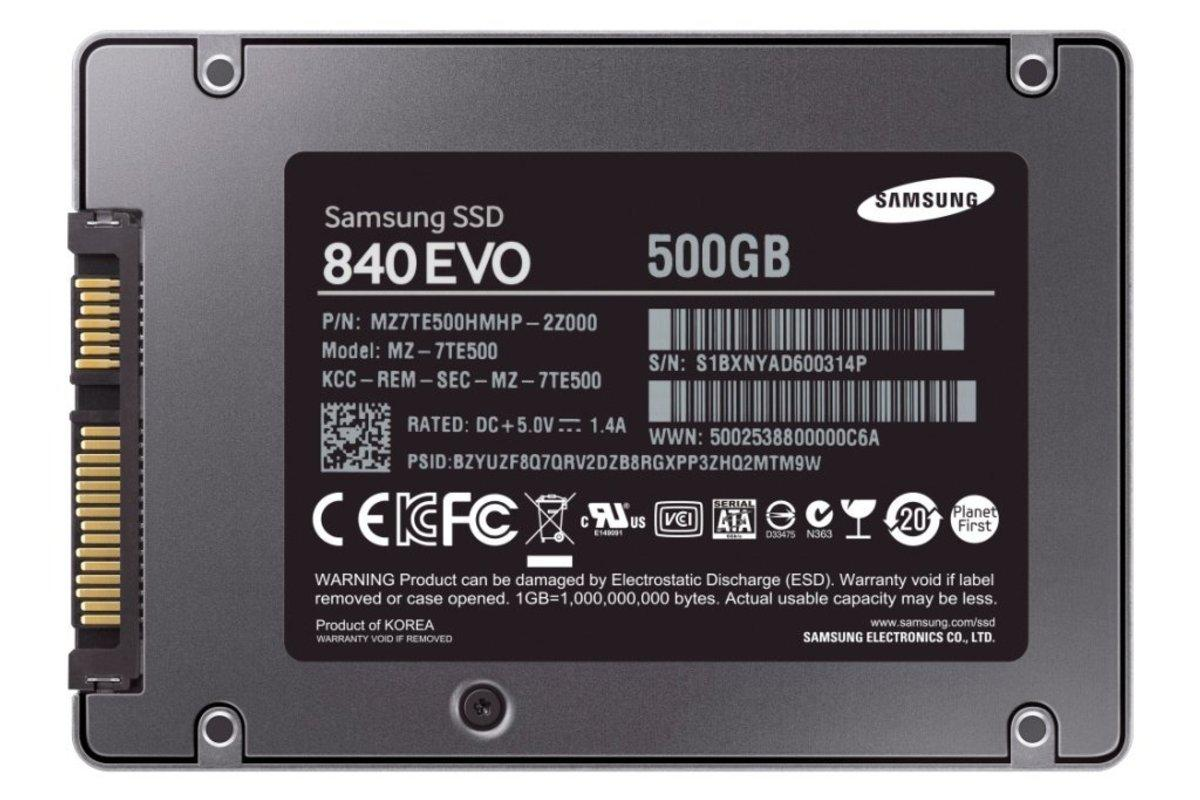 Disco duro SSD de 500Gb - Samsung SSD 840 EVO, 2,5 pulgadas, SATA III