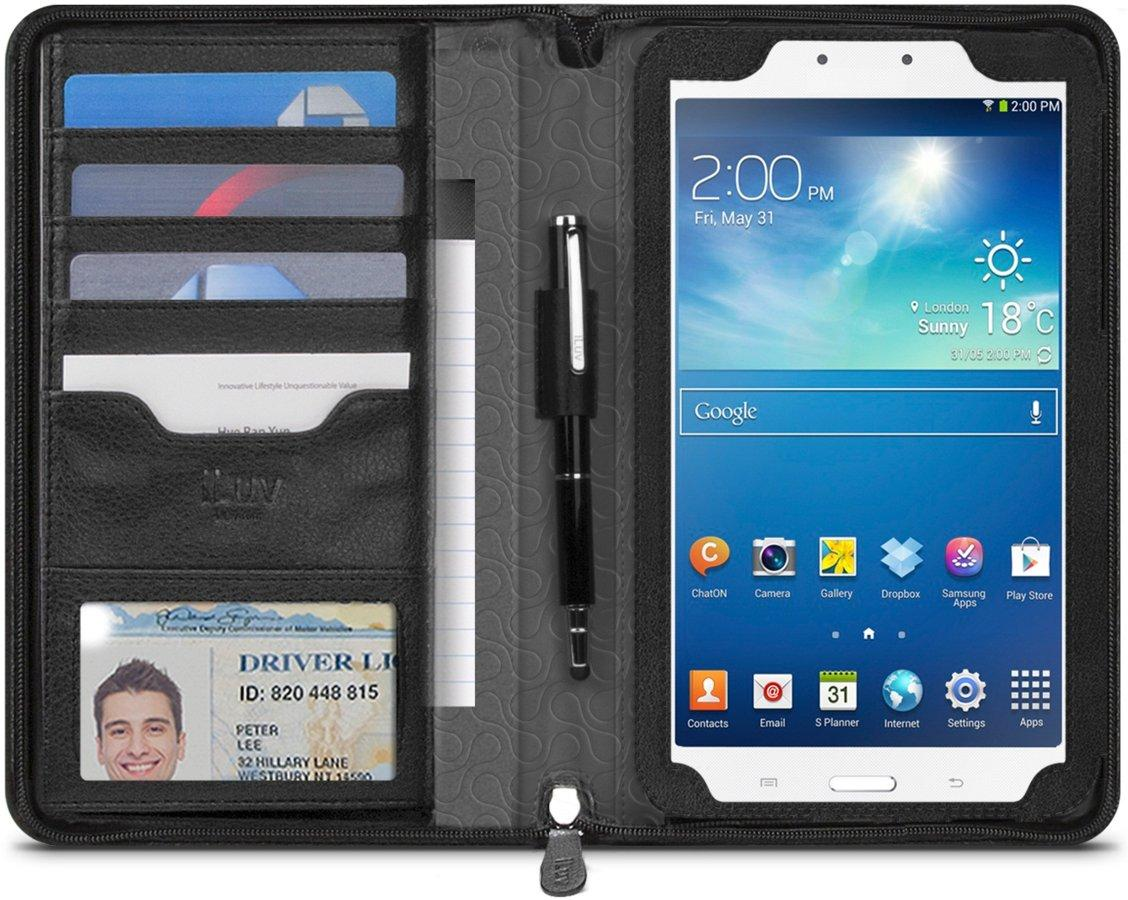 Funda para Galaxy Tab 3 8 pulgadas - iLuv Ceo Folio, 2 ángulos de visión, cierre con cremallera y