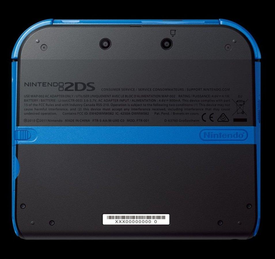 Consola - Nintendo - 2DS, Azul y Negra
