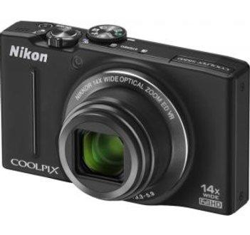 Cámara - Nikon Coolpix S8200 Negra, 16.1 Megapíxeles, Zoom 14x