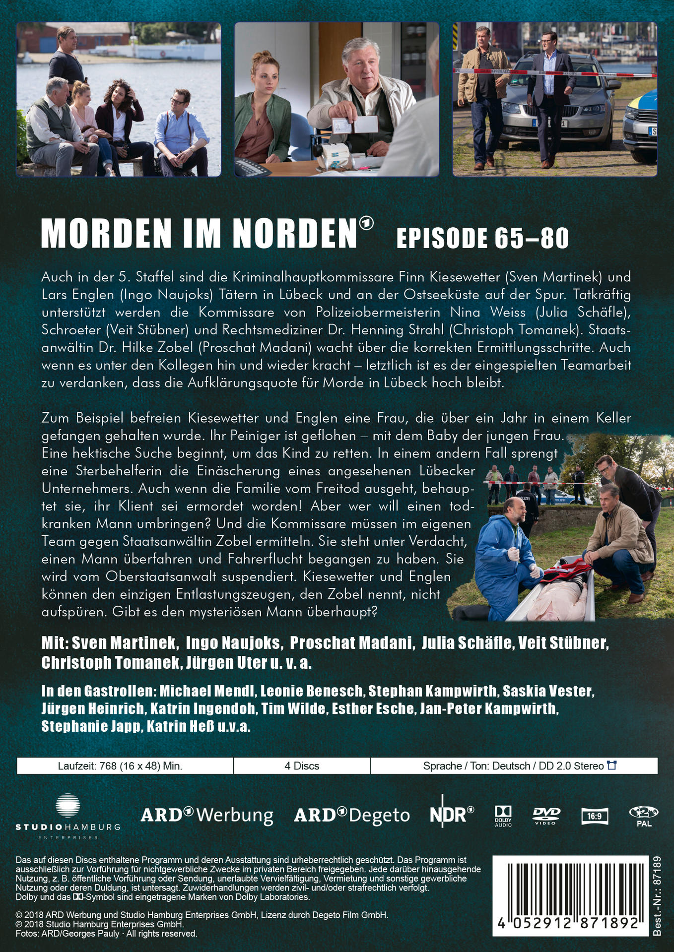 DVD-Cover für eine deutsche Fernsehsendung mit einer Gruppe von Leuten in einem Raum, Autos draußen.