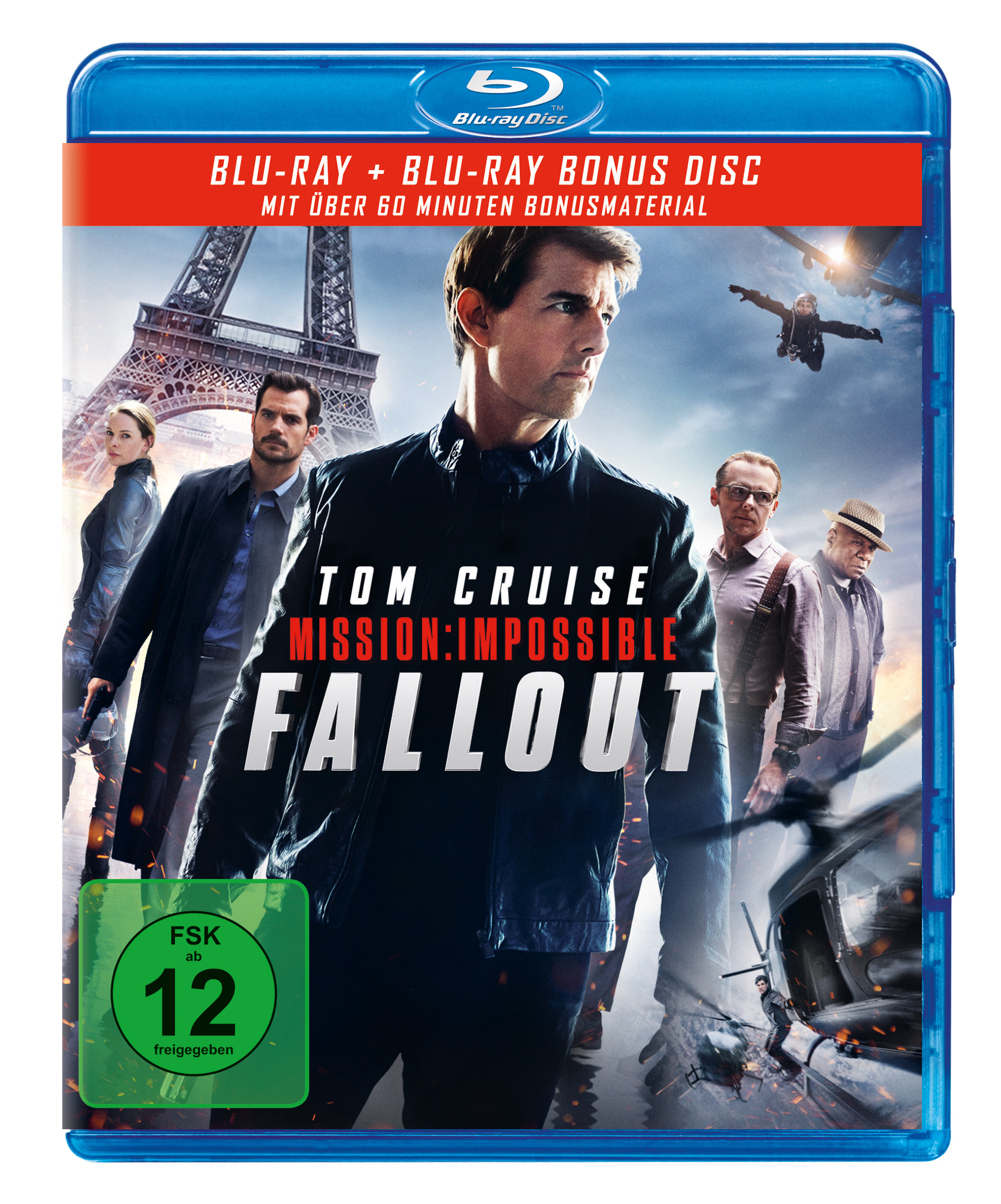 Filmcover für Mission: Impossible - Fallout, mit Tom Cruise und anderen. Blu-ray Disc.
