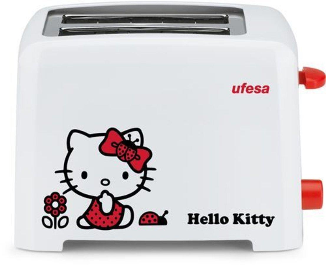 Tostadora - Ufesa TT7360HK HELLO KITTY Potencia 900W, Capacidad para 2 tostadas, Especial pan de