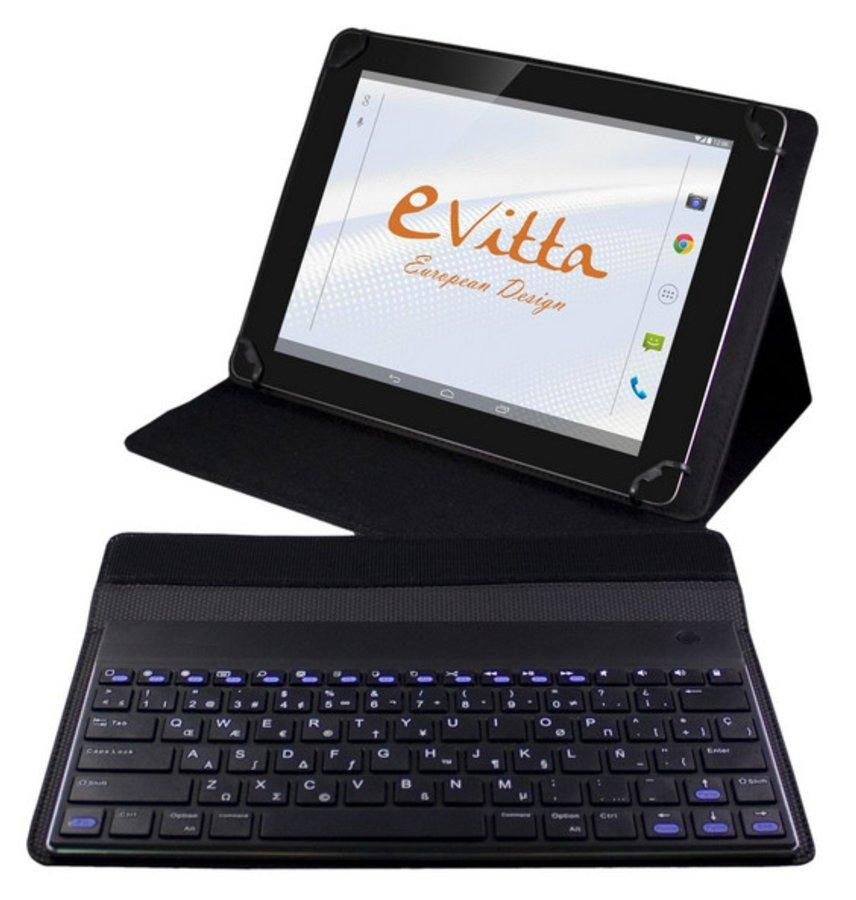 Funda con teclado para tablet de 9,7-10,1 pulgadas - E-vitta KeyTab Advance, negra, interior