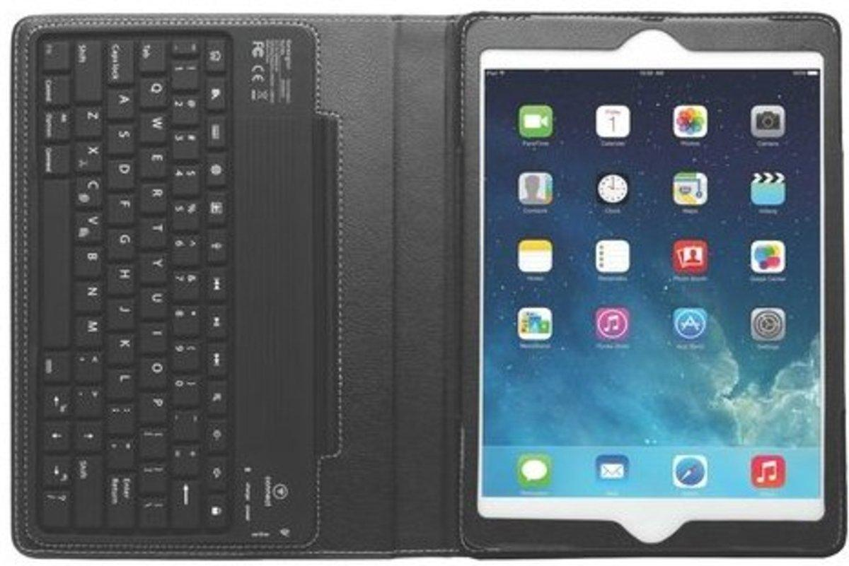 Funda con teclado para iPad Air - Kensington KeyFolio, Bluetooth, soporte ajustable, cuero color