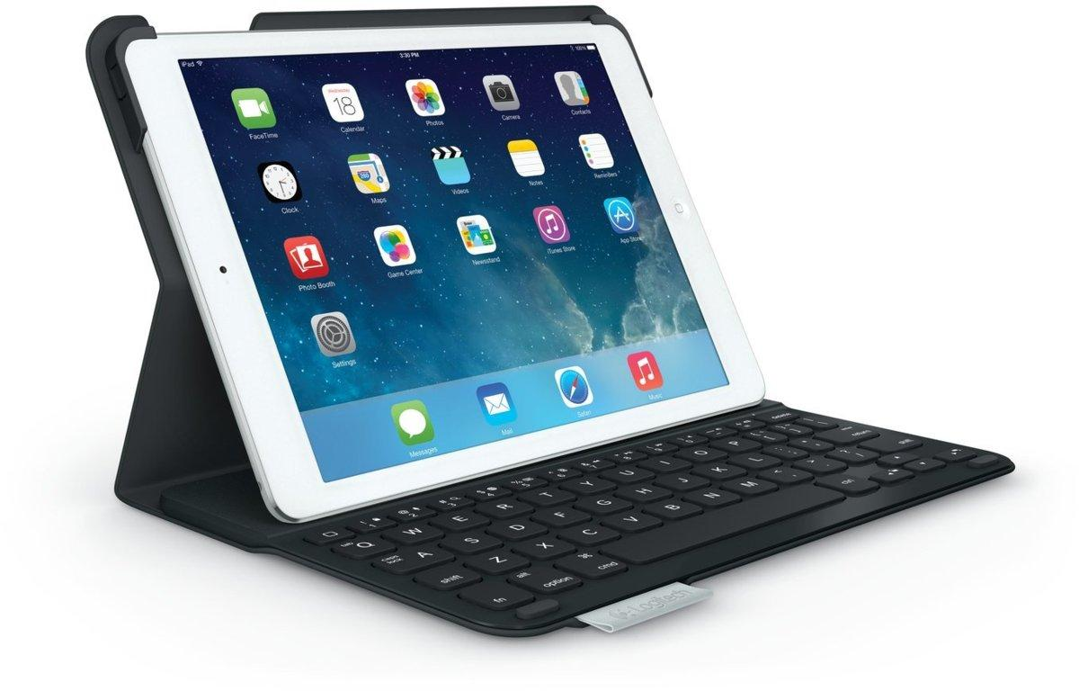 Funda con teclado para iPad Air - Logitech Ultrathin Keyboard Folio, Bluetooth, soporte, color