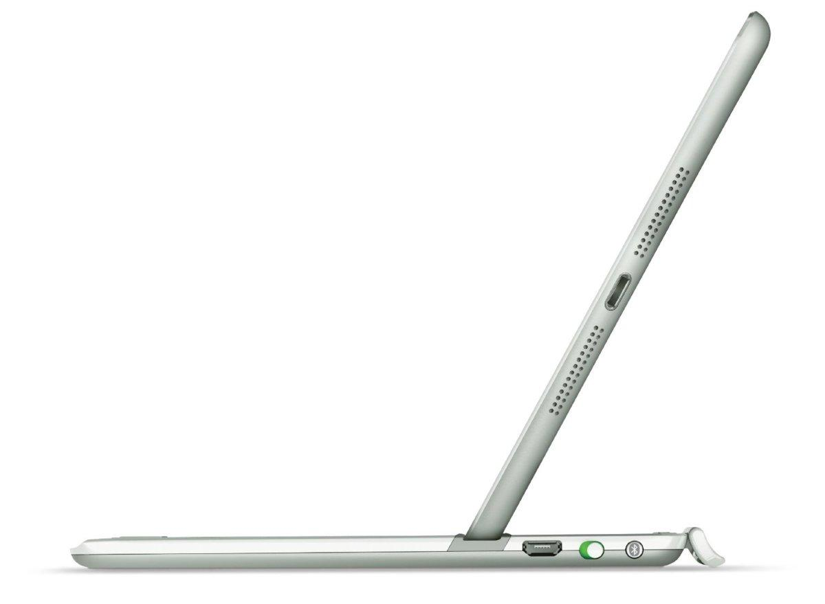 Funda con teclado para iPad Air - Logitech Ultrathin Cover, Bluetooth, color blanco