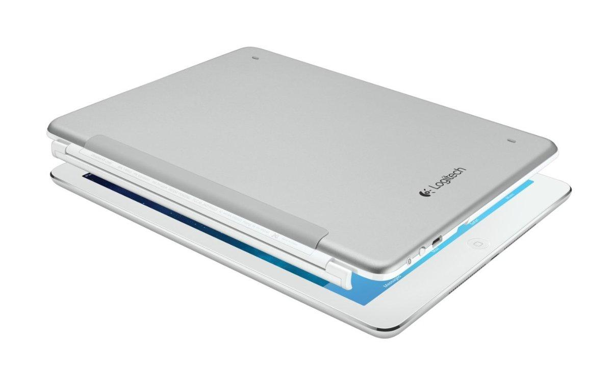 Funda con teclado para iPad Air - Logitech Ultrathin Cover, Bluetooth, color blanco