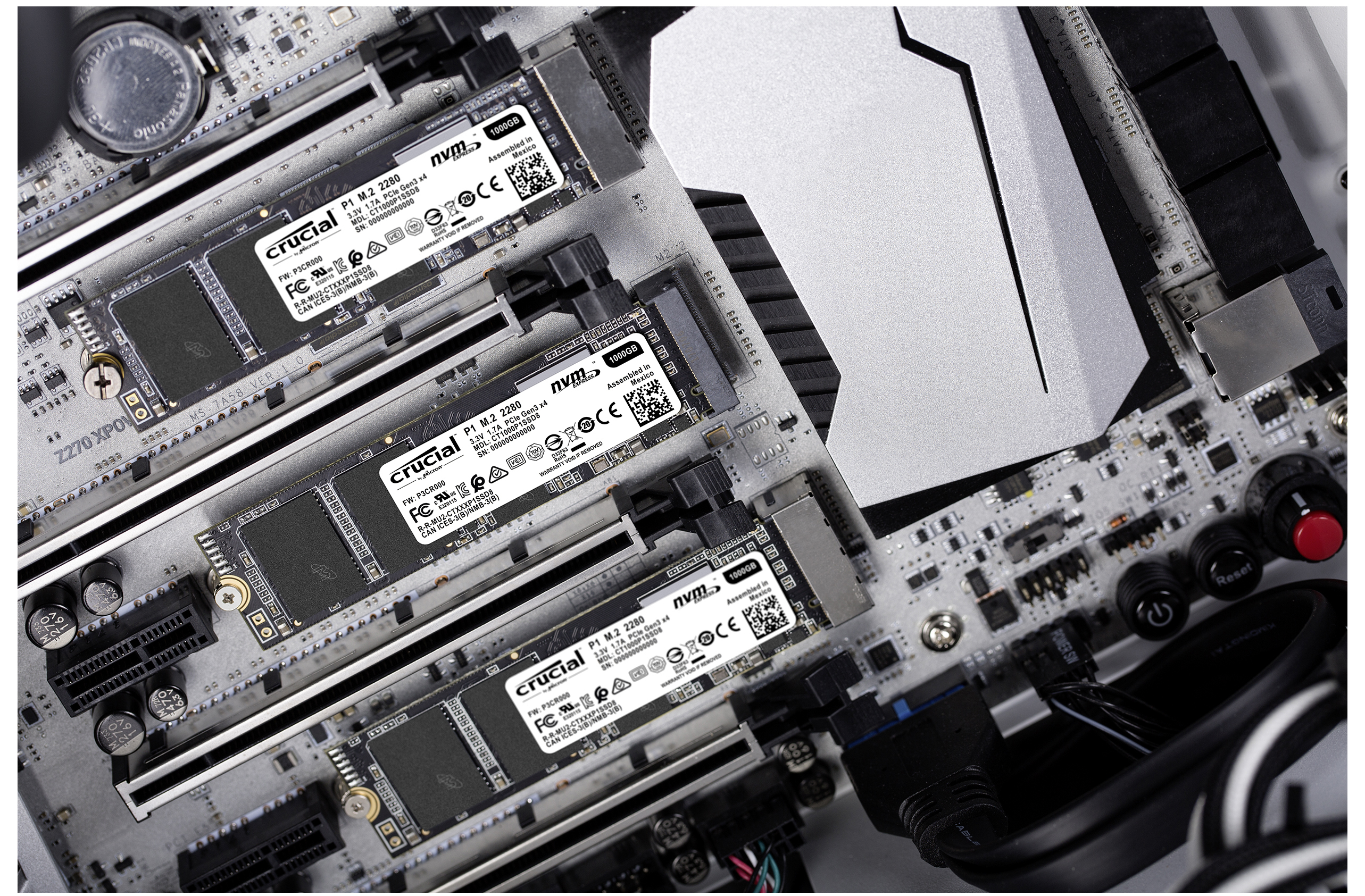 CRUCIAL CT1000P1SSD8 Festplatte, 1 TB SSD M.2 via PCIe, intern