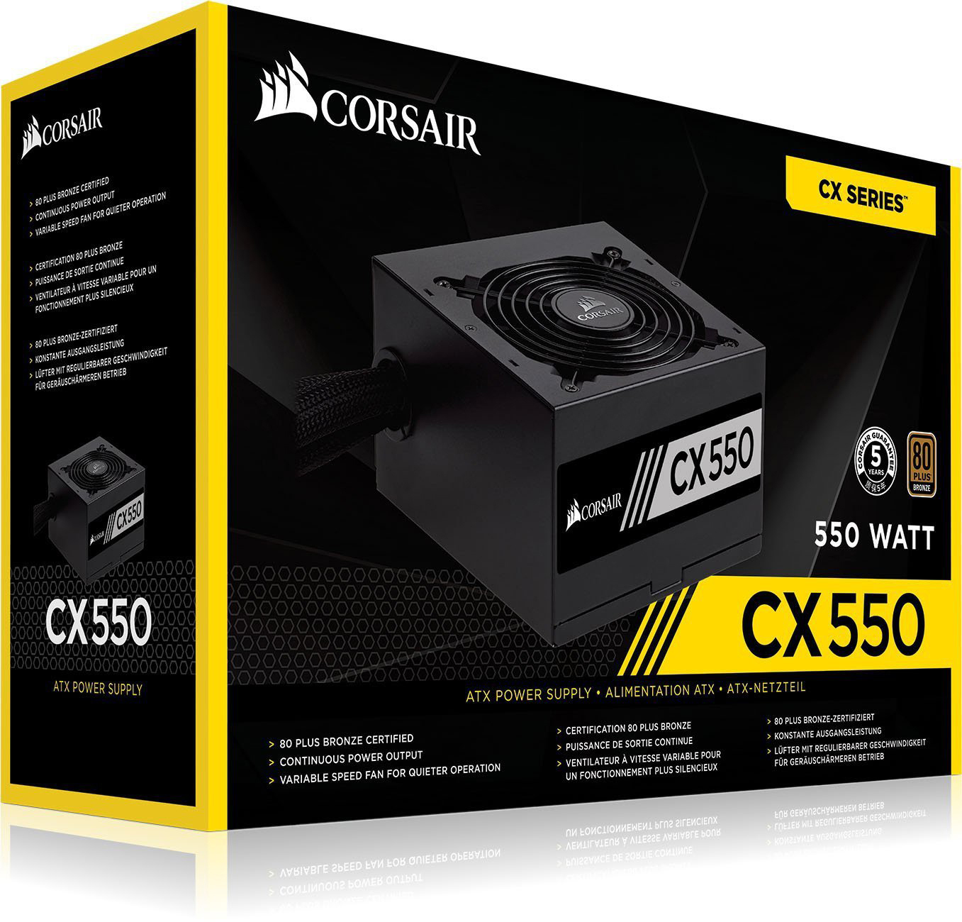 CORSAIR Corsair CX550 PC-Netzteil 80 Plus Bronze PC-Netzteil 550 Watt