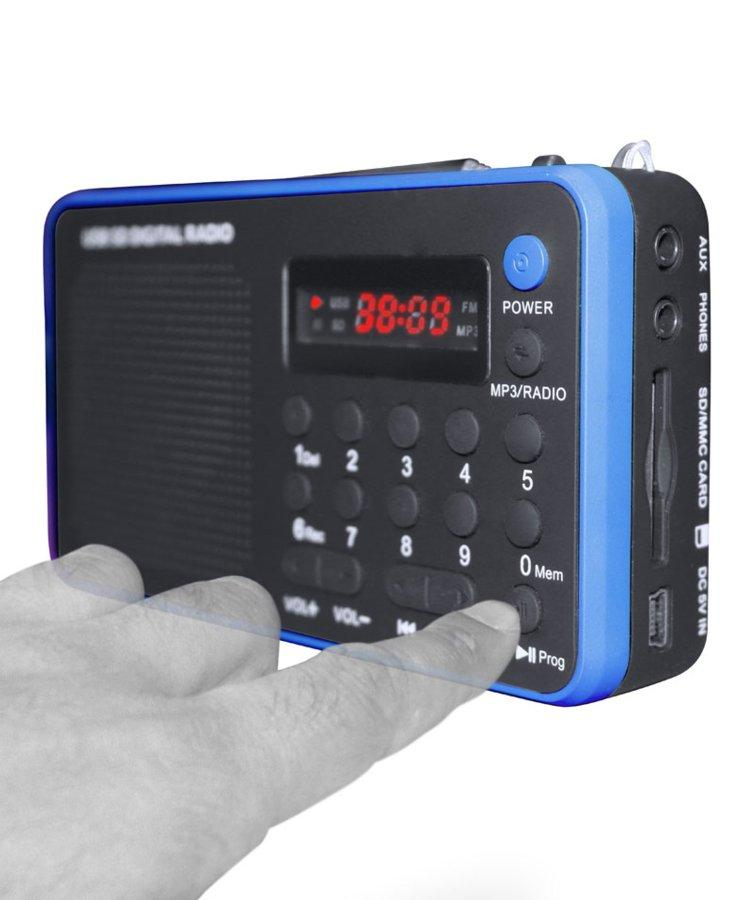Radio portátil - Sytech SY1638 Azul, Sintonizador FM
