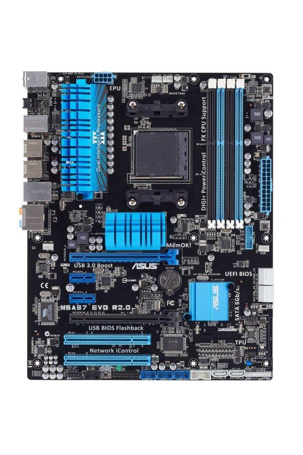 Placa base - ASUS M5A97 EVO R2.0, ATX, Socket AM3+, DDR3-SDRAM