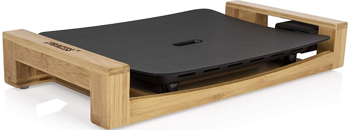 PRINCESS Pure Chef Bambus - Tischgrill (Schwarz/Braun)