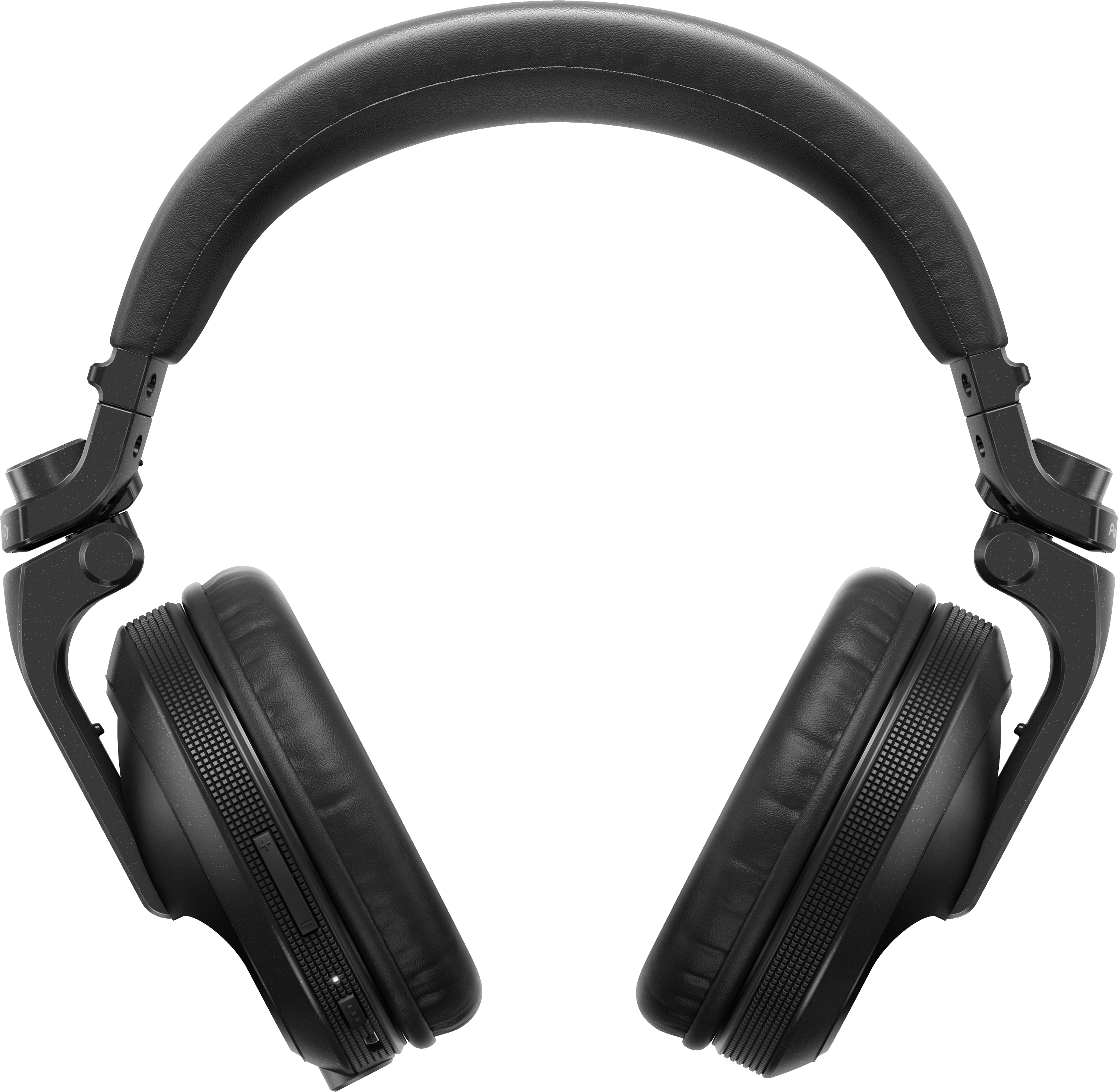 Black DJ headphones, with the earcups facing the viewer.