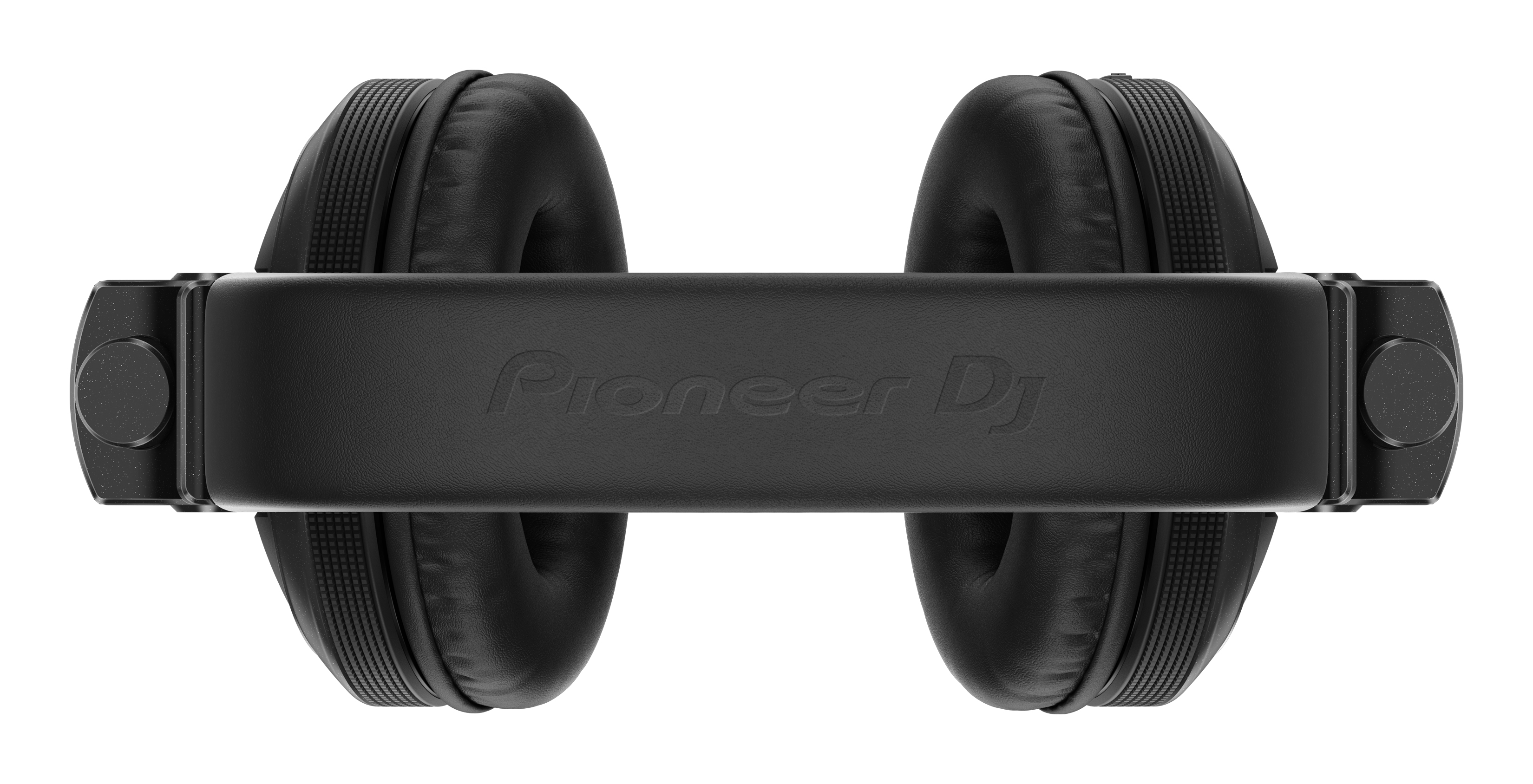 Black Pioneer DJ headphones, seen from above, with the brand logo on the headband.