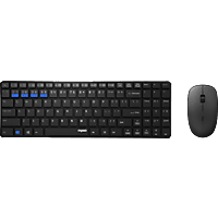 RAPOO 184530 Kabelloses ultraflaches Multi-Mode-Deskset "9300M", Schwarz