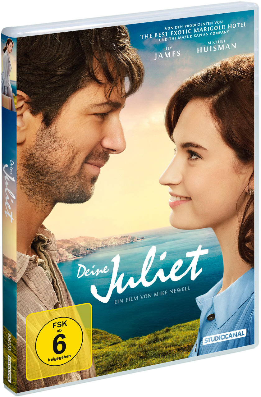 Eine DVD-Hülle für 'Deine Juliet'. Sie zeigt zwei Personen, die sich ansehen.
