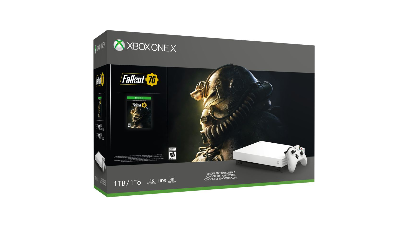 Consola - Xbox One X, 1 TB, Blanca + Fallout 76