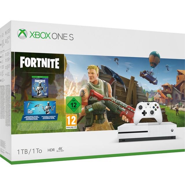 Consola - Xbox One S 1 TB, Blanca + Fortnite