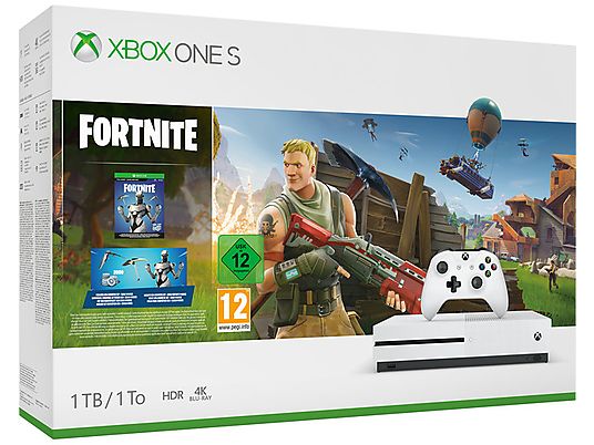 Consola - Xbox One S 1 TB, Blanca + Fortnite