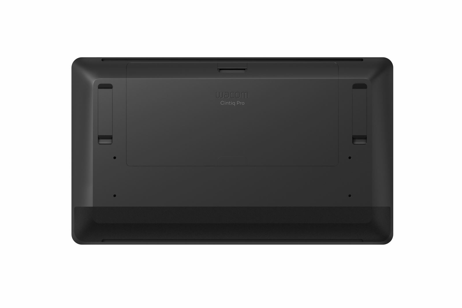 Schwarzes Wacom Cintiq Pro Zeichentablett, Rückansicht.