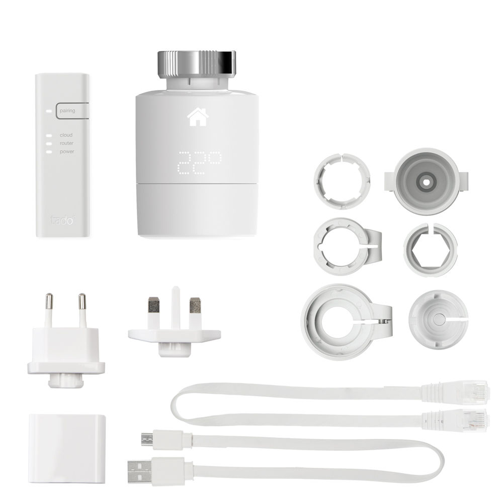Termostato - Tado º Cabezal Termostático Inteligente Kit de Inicio V3+, LED, Conexión inalámbrica