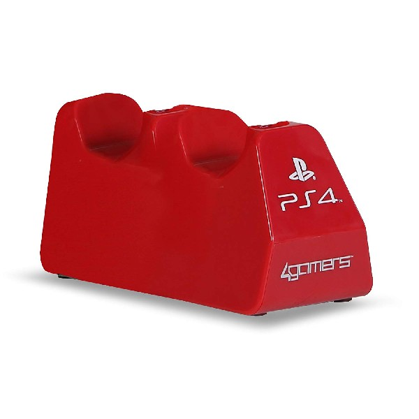 Base de carga - 4gamers Play & Charge, Para PS4, Rojo