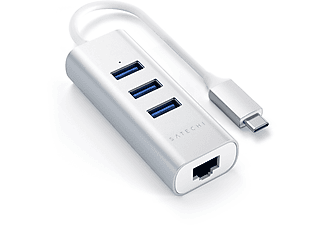 SATECHI Typ-C 2-in-1 USB 3.0 - Hub USB (Argento)