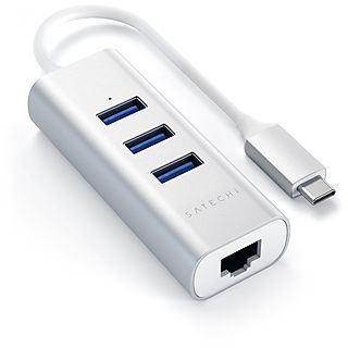 SATECHI Typ-C 2-in-1 USB 3.0 - Hub USB (Argent)
