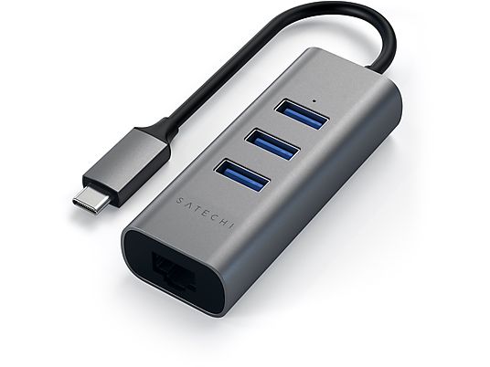 SATECHI Typ-C 2-in-1 USB 3.0 - Hub USB (Gris sidéral)