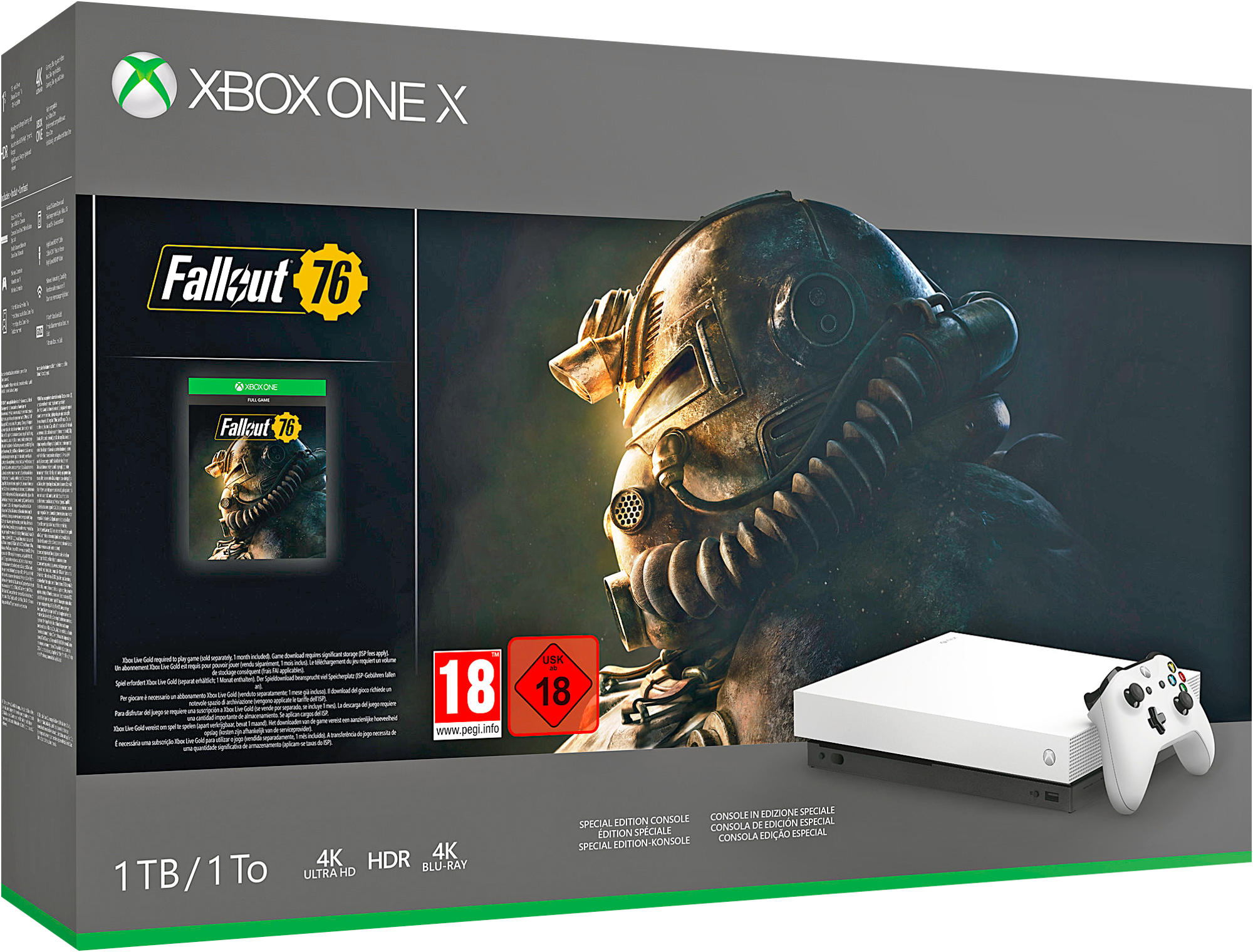 MICROSOFT Xbox One X 1TB Konsole –  Robot White Special Edition Fallout 76 Bundle