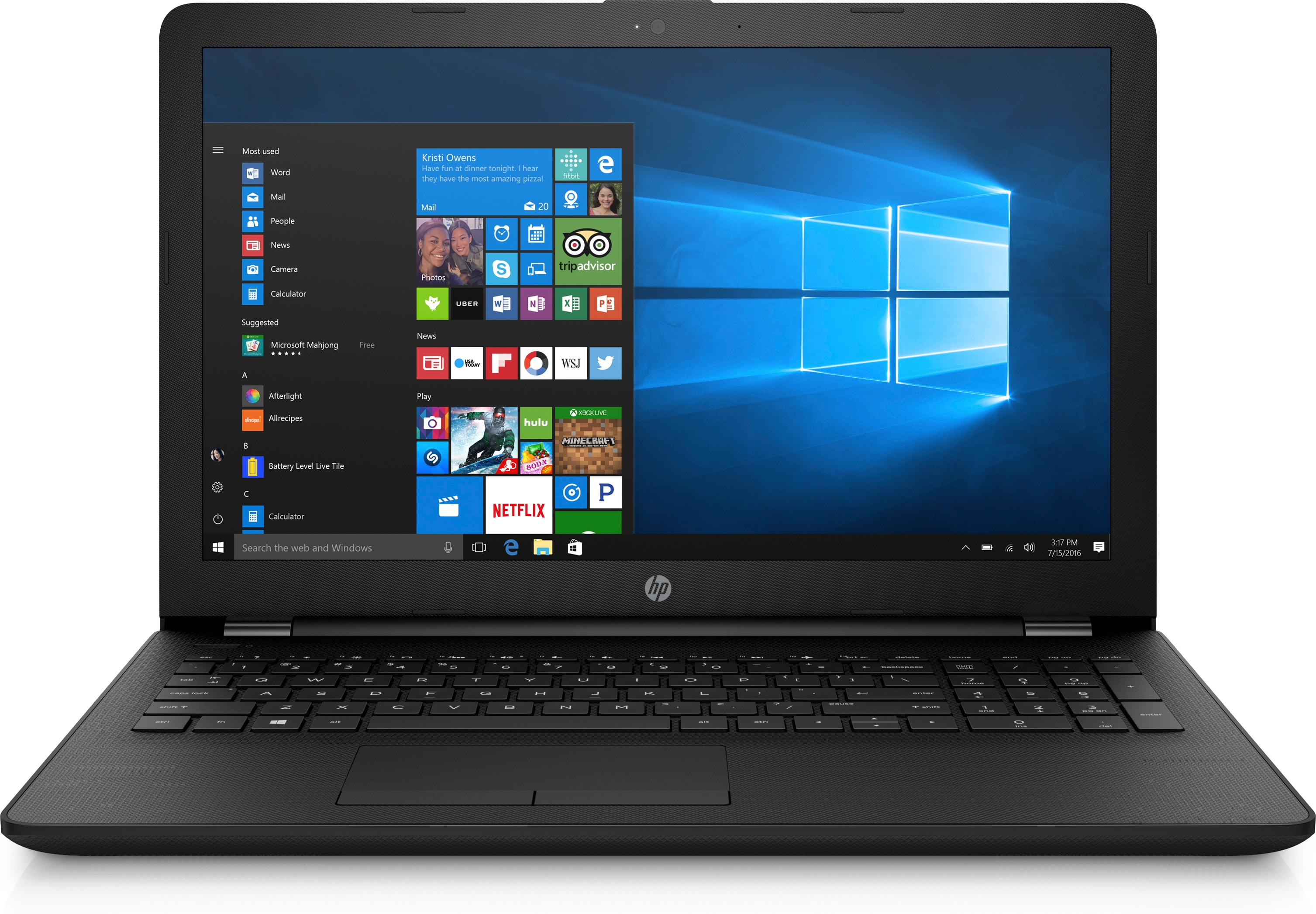 HP 3QT54EA/Celeron N3060/4GB RAM/500GB HDD/Intel HD Grafik/15''/W10/Siyah