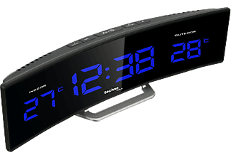 TECHNOLINE Digitális hőmérő óra funkcióval, ívelt, fekete (WS 6812)