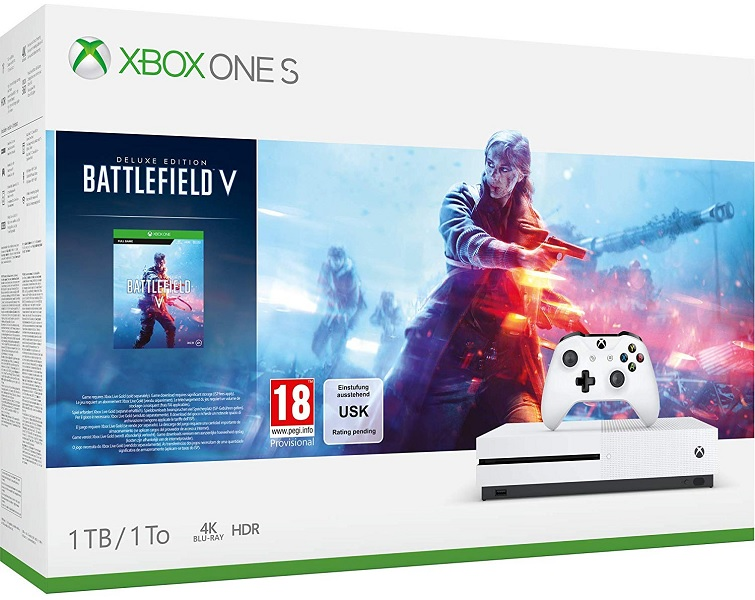 Consola - Xbox One S 1 TB, Blanca + Battlefield V Deluxe