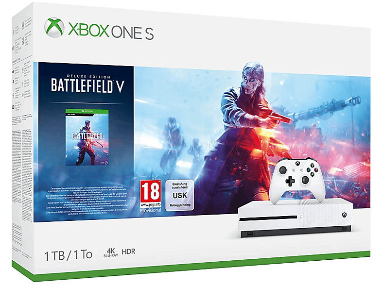 Consola Xbox One s 1 tb blanca battlefield v deluxe 1tb