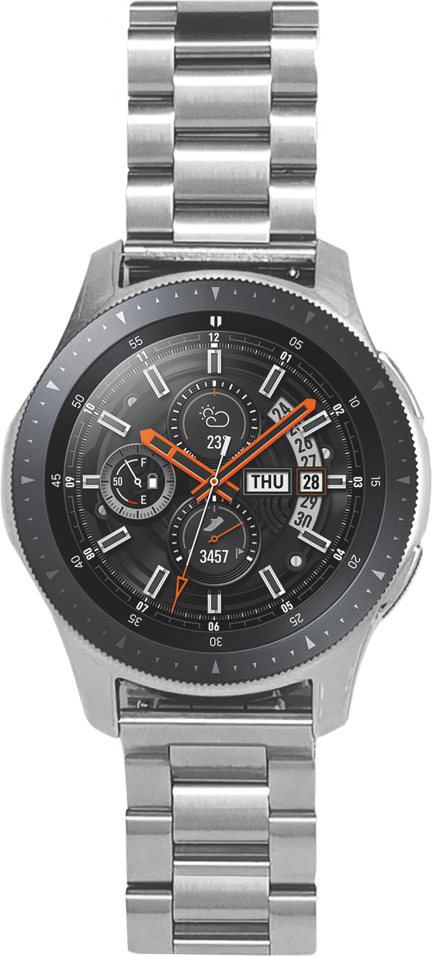 SAMSUNG Galaxy Watch 46mm Premium Edition, inkl. Edelstahl Armband in silber   Smartwatch Edelstahl Silikon, 175 mm, Silber