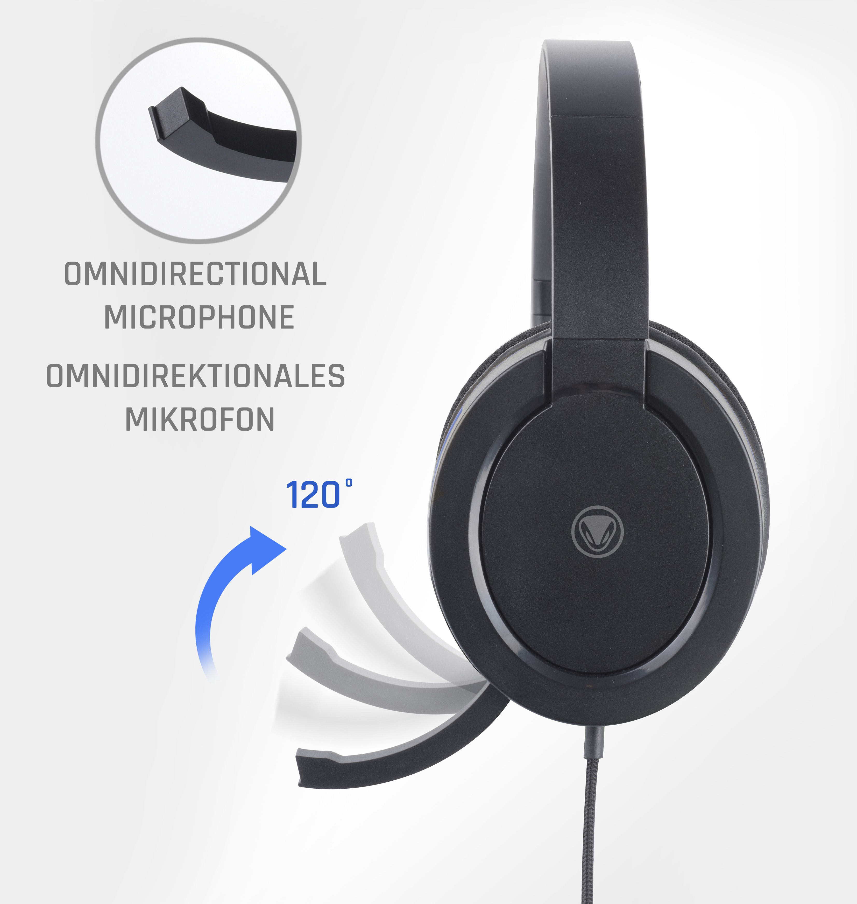 SNAKEBYTE PS4 Schwarz/Blau SET PRO™ Zubehör, mit Stereo 4 Gaming On-ear HEAD Headset