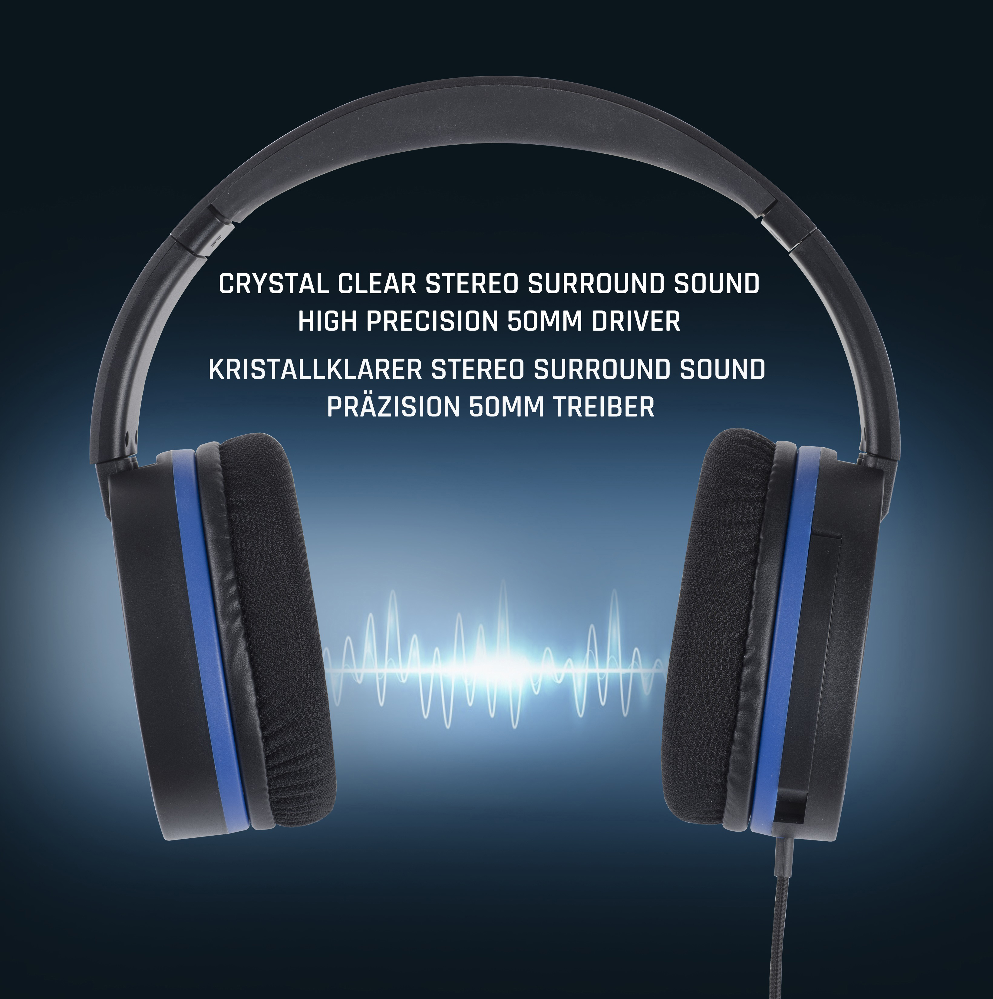 On-ear PRO™ PS4 Gaming mit SNAKEBYTE Schwarz/Blau HEAD Zubehör, 4 Headset Stereo SET