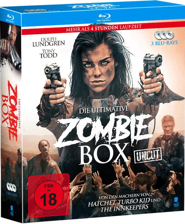 Ein Blu-ray-Box-Set eines Films, in dem Menschen Waffen halten.